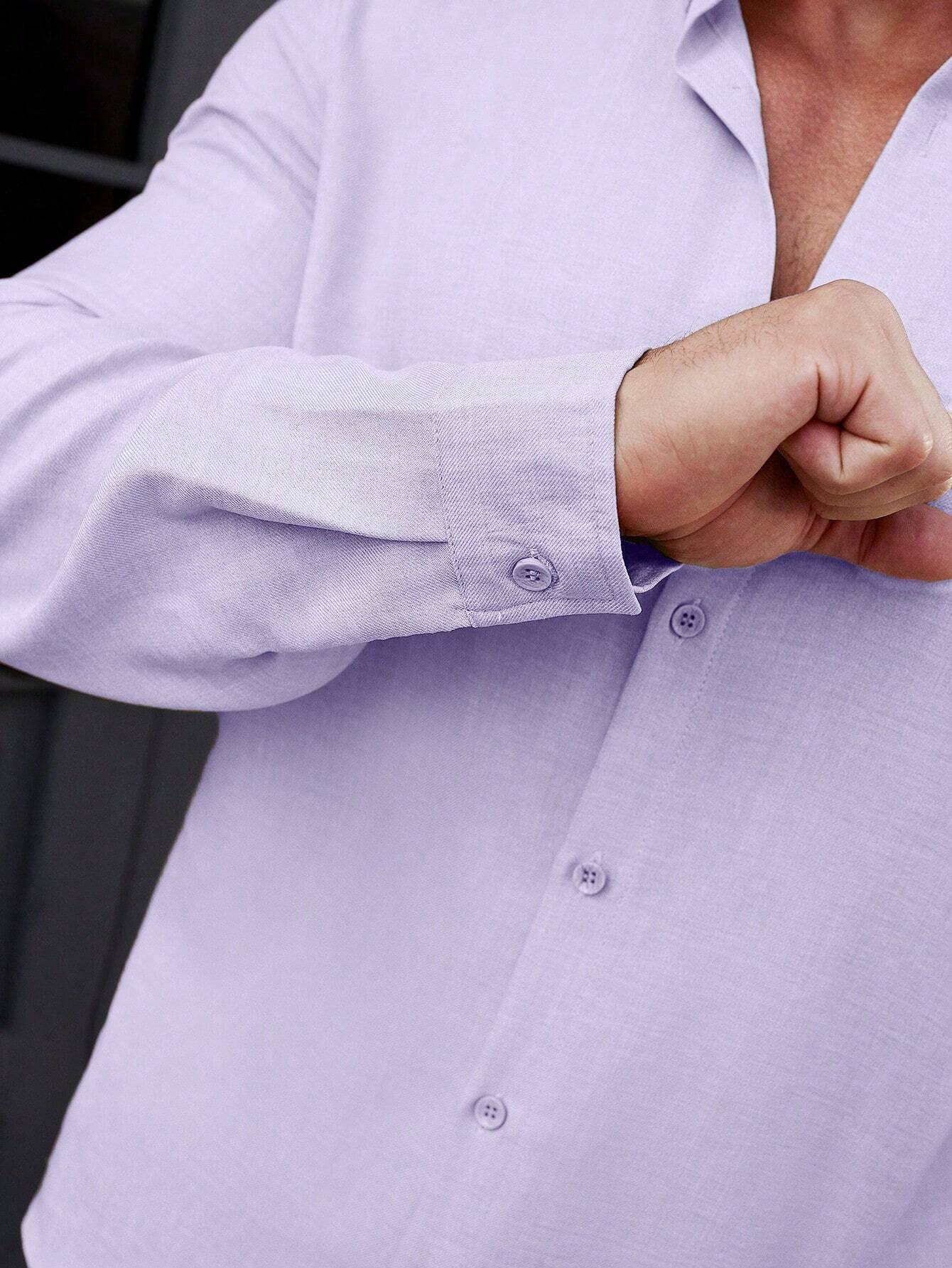 Purple Color Royal Cotton Full Sleeves Plain Shirt for Mens