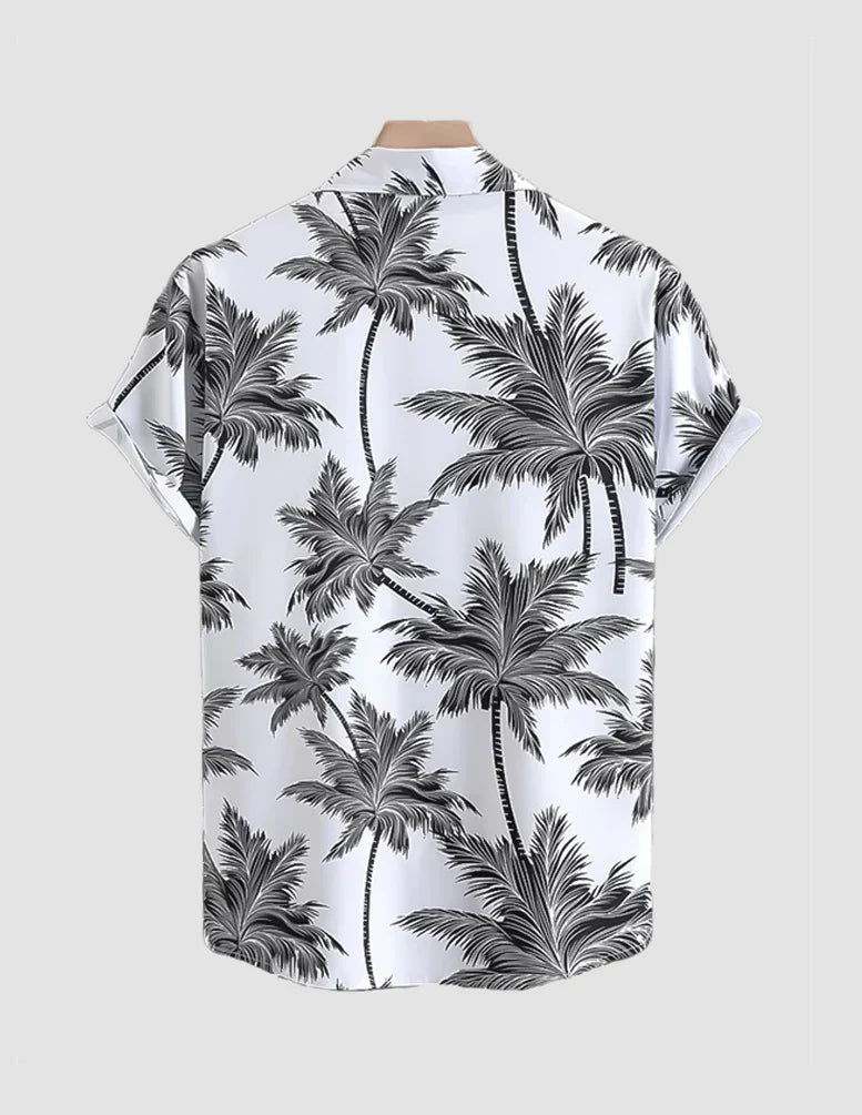 Coconut Tree Digital Printed Half Sleeves Cotton Material Mens Shirt