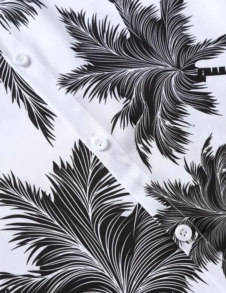 Coconut Tree Digital Printed Half Sleeves Cotton Material Mens Shirt