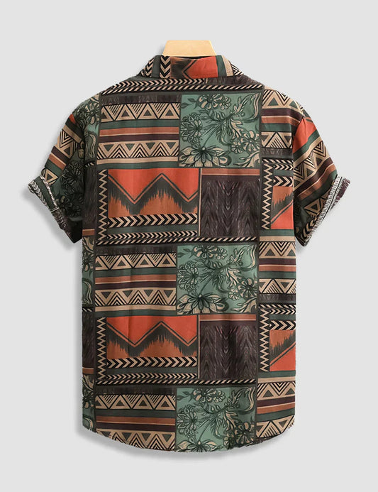 Mandala Digital Printed Half Sleeves Cotton Material Mens Shirt