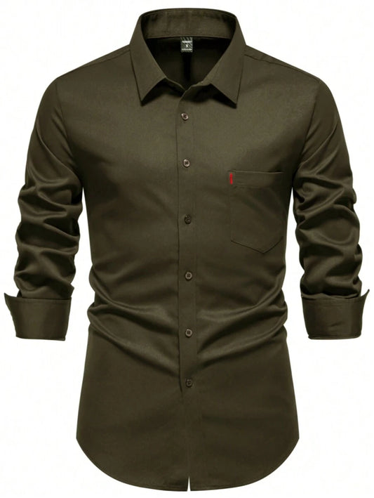 Plain Solid Cotton Shirt for Men's Full Sleeves Superior Quality in Different Colors