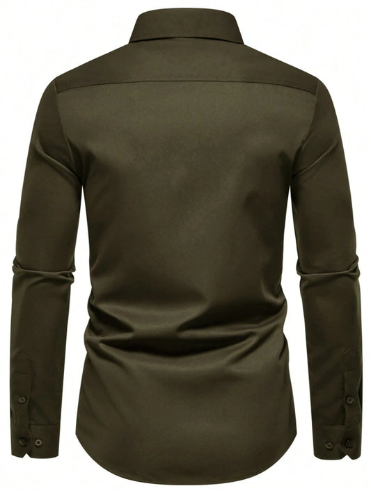 Plain Solid Cotton Shirt for Men's Full Sleeves Superior Quality in Different Colors