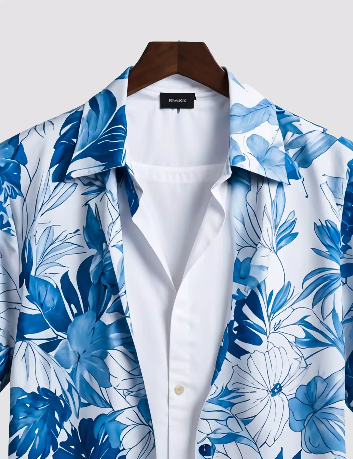 Blue Floral Printed Designer Men's Half Sleeves Printed Shirt Exclusive Super Sale