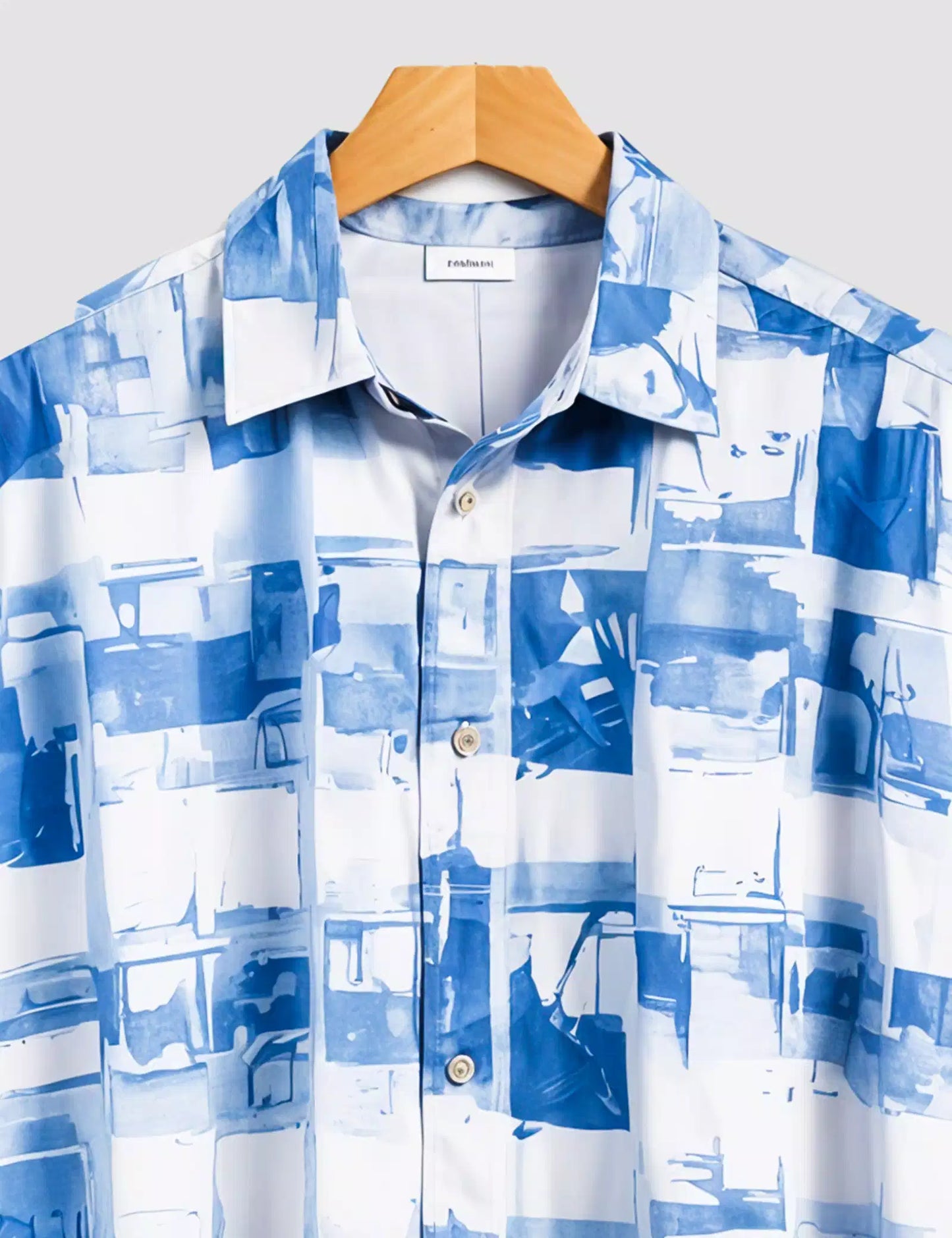 Blue Paint Square Printed Designer Men's Half Sleeves Printed Shirt Exclusive Super Sale