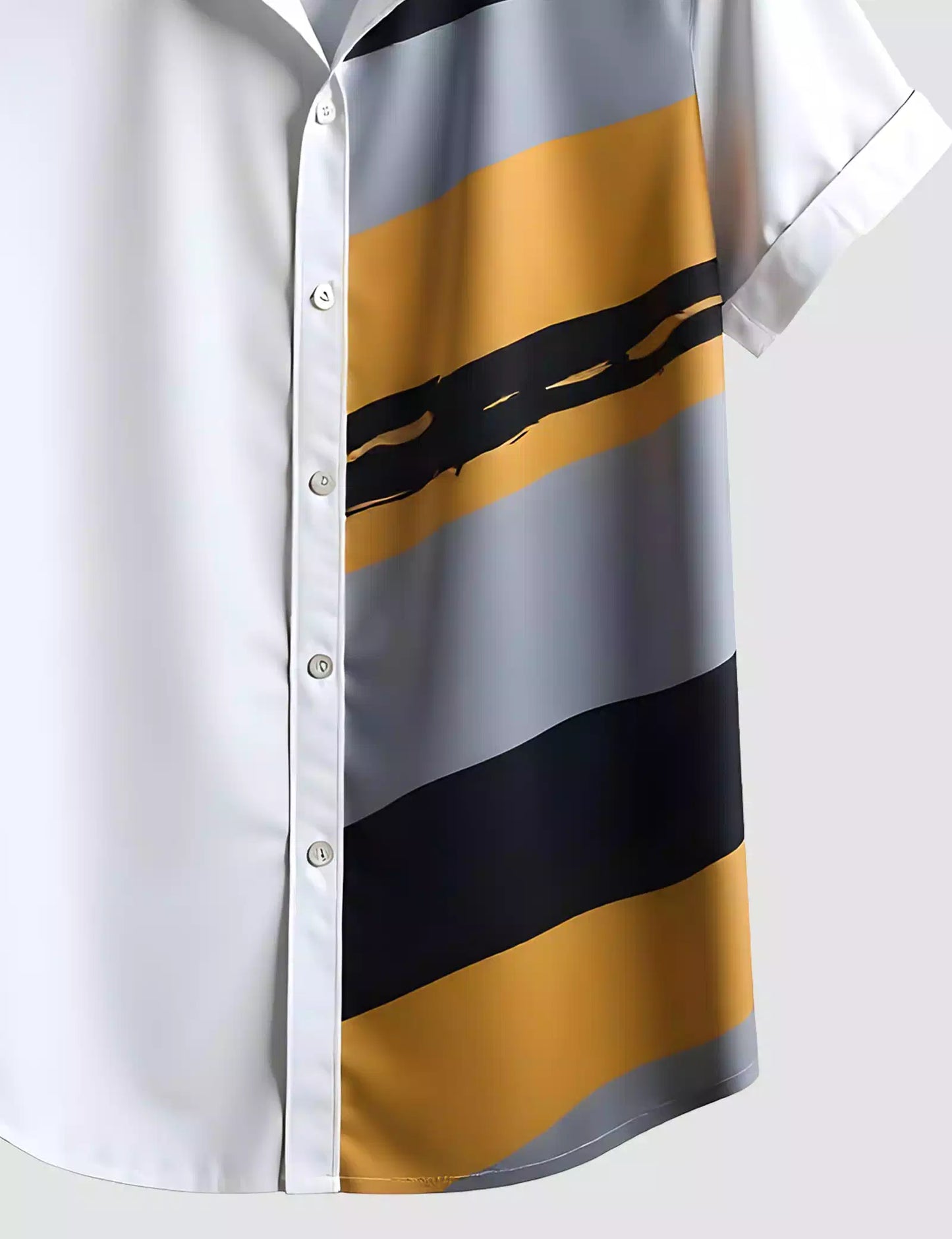 Gray and Yellow Printed Designer Men's Half Sleeves Printed Shirt Exclusive Super Sale