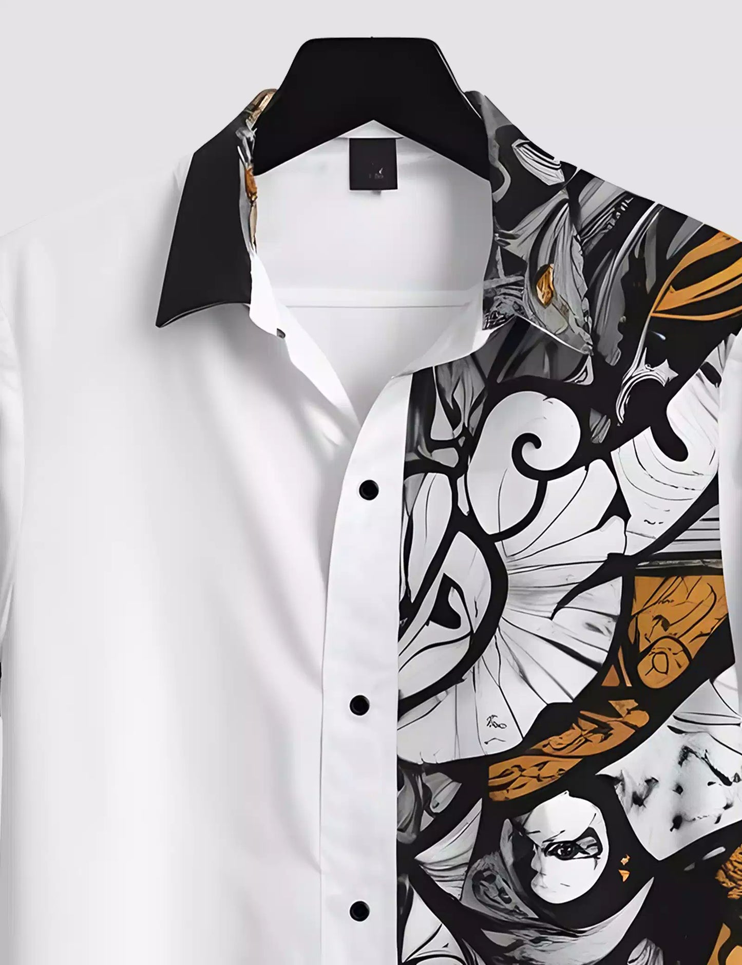 White Half Face Printed Designer Men's Half Sleeves Printed Shirt Exclusive Super Sale