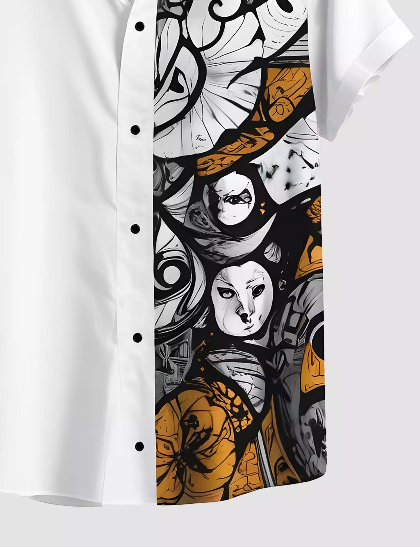 White Half Face Printed Designer Men's Half Sleeves Printed Shirt Exclusive Super Sale