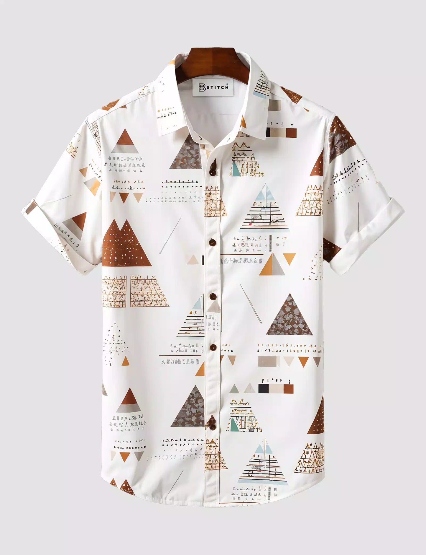 White Pyramid Printed Designer Men's Half Sleeves Printed Shirt Exclusive Super Sale